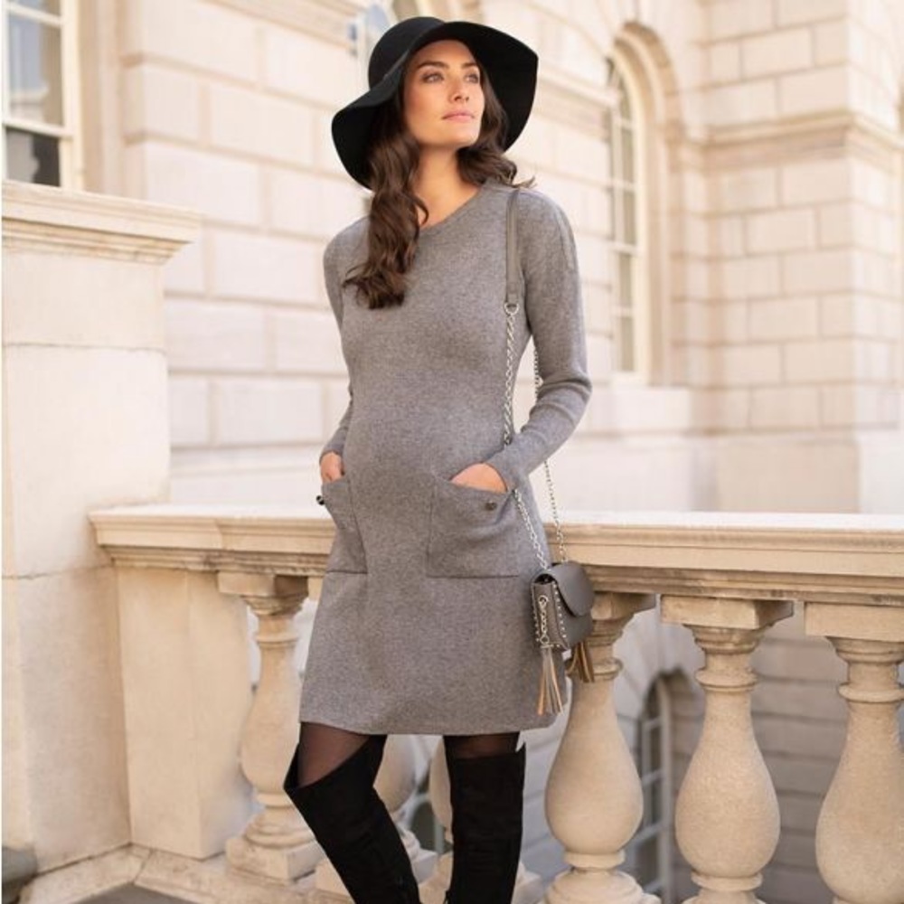 Seraphine Knitted Maternity and Nursing Dress with Pockets/ US 2